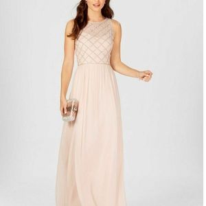 Adrianna Papell Beaded Pink Bridesmaid Dress